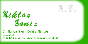 miklos bonis business card
